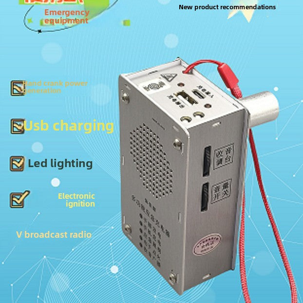 🔋 Hand-Crank Power (1000mAh)